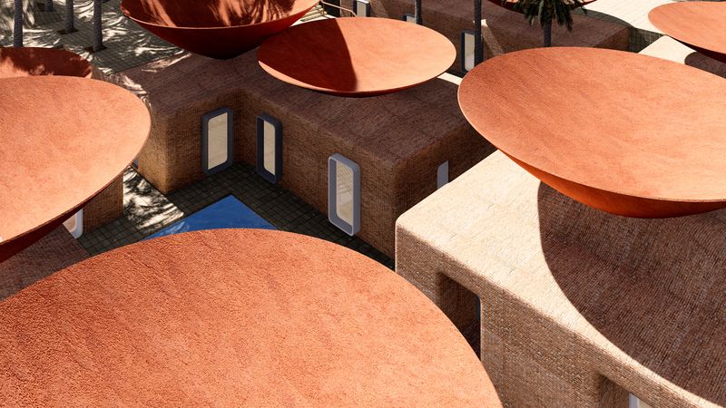 Vue panoramique toits concaves - Concave Roof - BMDesign Studios - Province de Kerman, Iran