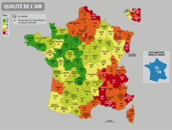 qualite de l'air de chaque departement en France 2013