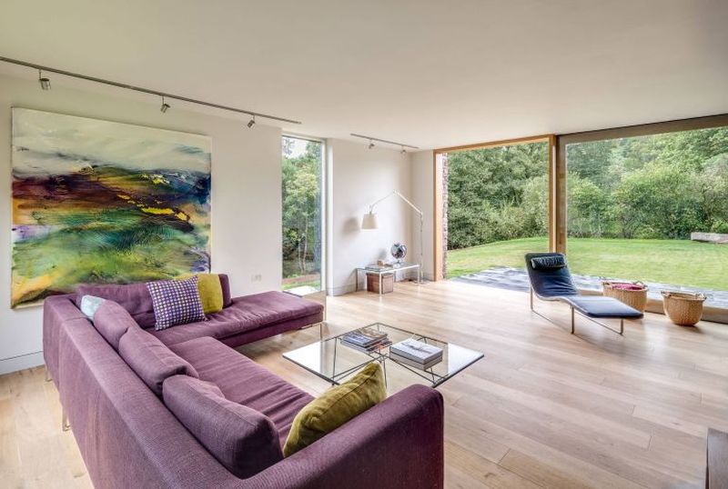 Salon & grande baie vitrée - The-Nook par Hall+Bednarczyk - Monmouthshire - Nouvelle-Zelande