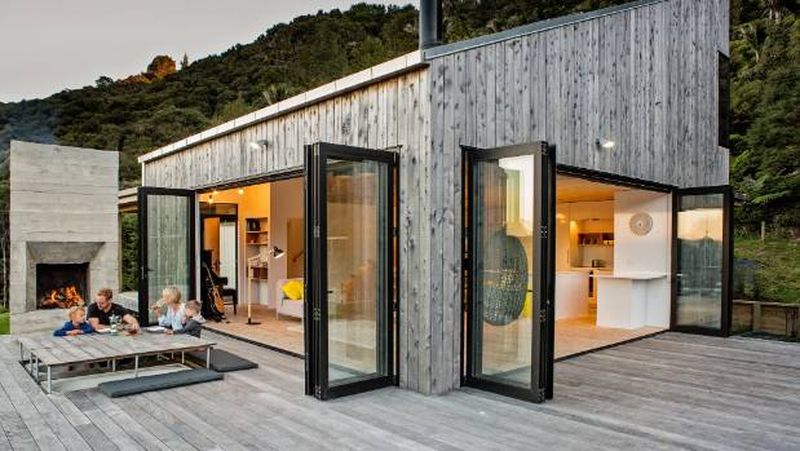 terrasse - Back Country house par David Maurice de LTD Architectura - Puhoi bush - Nouvelle Zélande