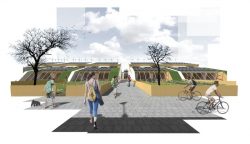 maquette 3D rue projet - The-Zero-Emission-Neighborhood par Architecture-Humans - Prestina, Kosovo