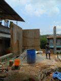 Elevation mur en terre battue - Debris-House par Wallmakers - Pathanamthitta, Inde © Anand Jaju