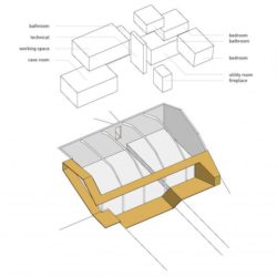 Disposition des pièces 2D - Dutch Mountain par Sanne Oomen - Goois, Hollande © oomenontwerpt