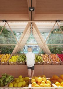 Entreposage aliments dans chaque immeuble - La Ferme par Precht Designs - © Precht