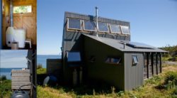 WC écologique - citerne récupération eau et panneaux solaires - Retreat-Island par Alex Scott Porter Design - USA