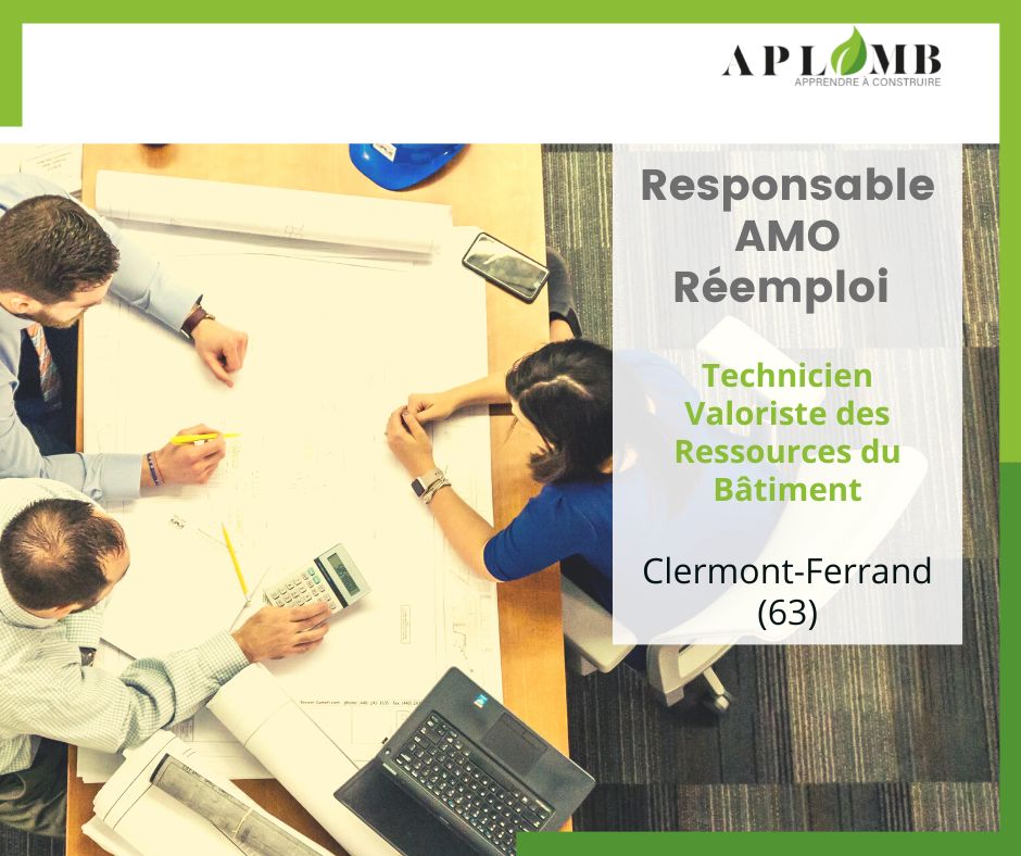 Responsable AMO Réemploi, formation incluse de Technicien Valoriste des ressources du bâtiment