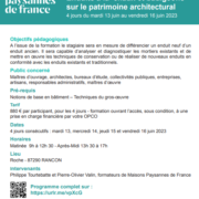 Enduits à la chaux et badigeons sur le patrimoine architectural – Maisons Paysannes – RANCON (FR-87)