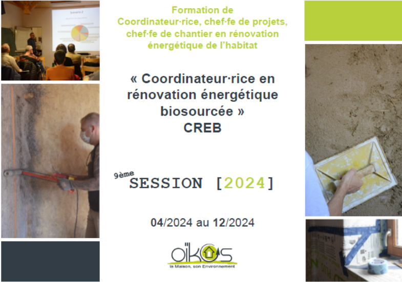 Formation Coordinateur.trice en rénovation énergétique biosourcée – Rhône (69) – Oïkos