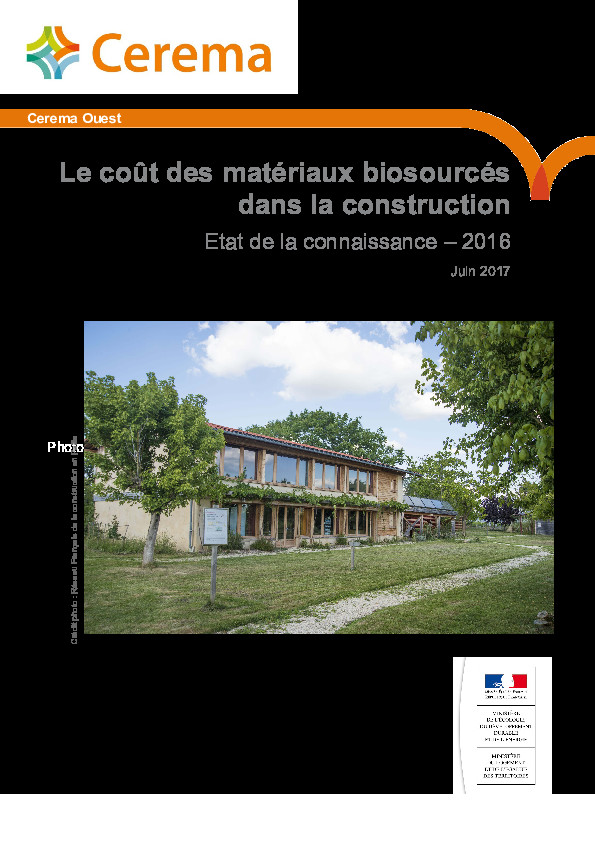 Etat des coûts des matériaux bio-sourcés – Cerema