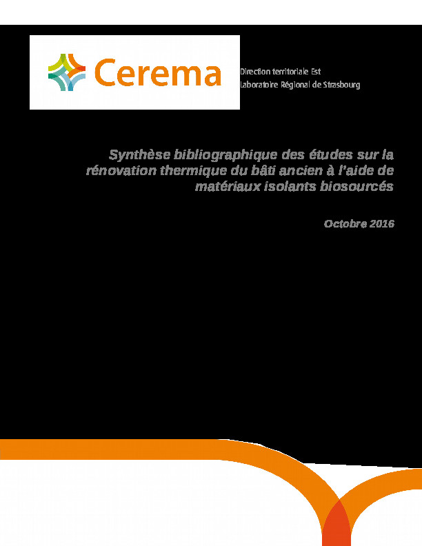 [Etude] Rénovation thermique avec isolants biosourcés –  octobre 2016