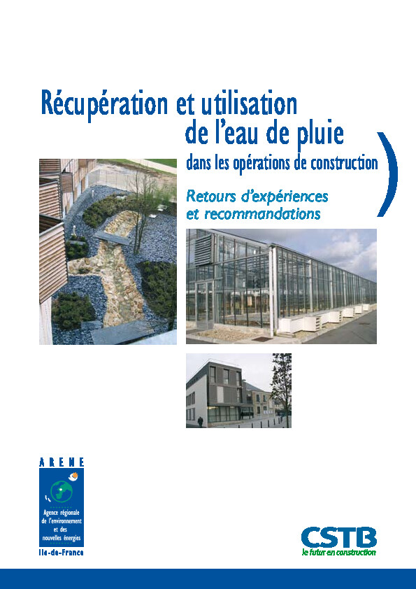 Récupération et utilisation de l’aeau de pluie dans les opératiopons de cponstruction